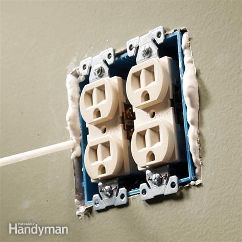 gap around electrical box|Caulking around outlet boxes .